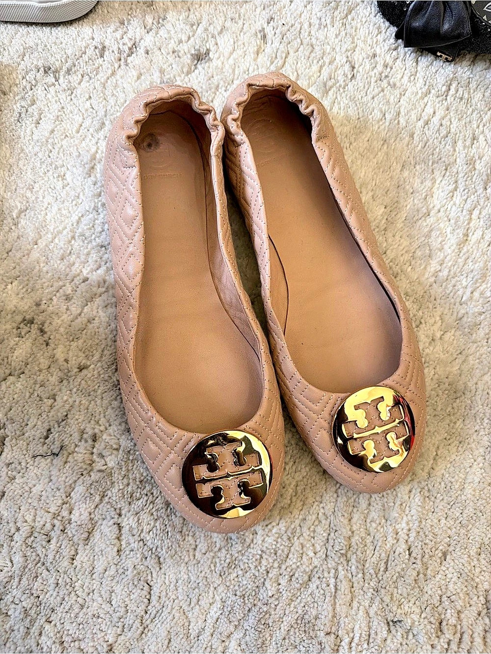 Tory Burch Minnie Travel Ballet Flat Quilted Flats in Pink